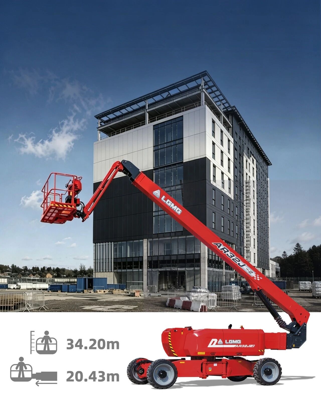LGMG AR32J-2 Articulating Boom Lift | 34.2 m Working Height and 350 kg Platform Capacity LGMG AR32J-2 Articulating Boom Lift | 34.2 m Working Height and 350 kg Platform Capacity